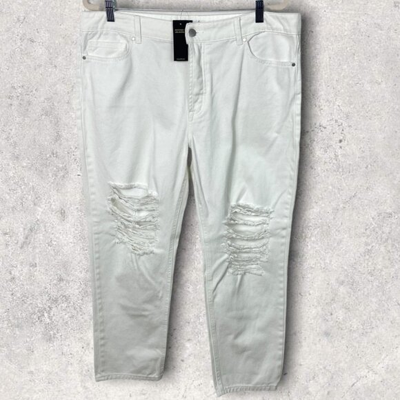 NWT AFRM Distressed High Rise Jeans Size 32 Revolve‎ New With Tags White Denim - Picture 2 of 13